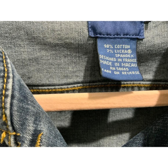 Faconnable Womens Medium Wash Stretch Denim Trucker Jacket Size L - Picture 4 of 15